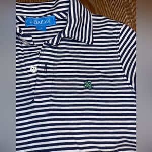J.Bailey/Bailey Boys navy & white striped LS collared shirt Size 5